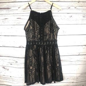 Francesca’s Birdcage Black Lace Dress